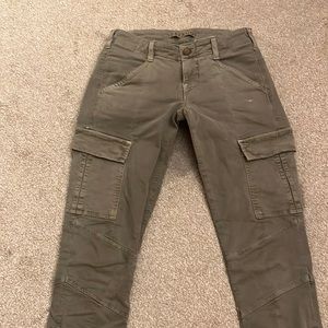J Brand Shark Skin Cargo Pants. Army green